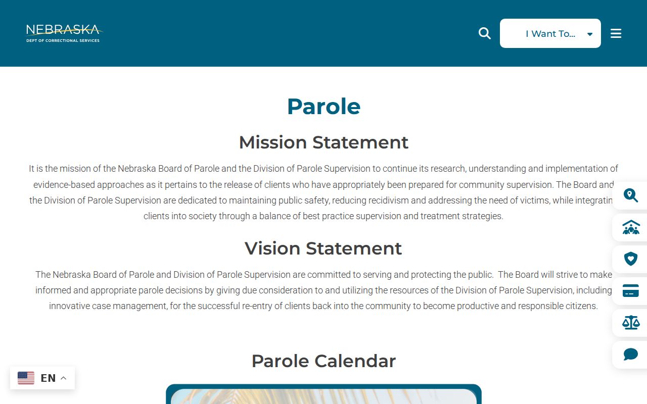 Nebraska parole records related to Valley County criminal history